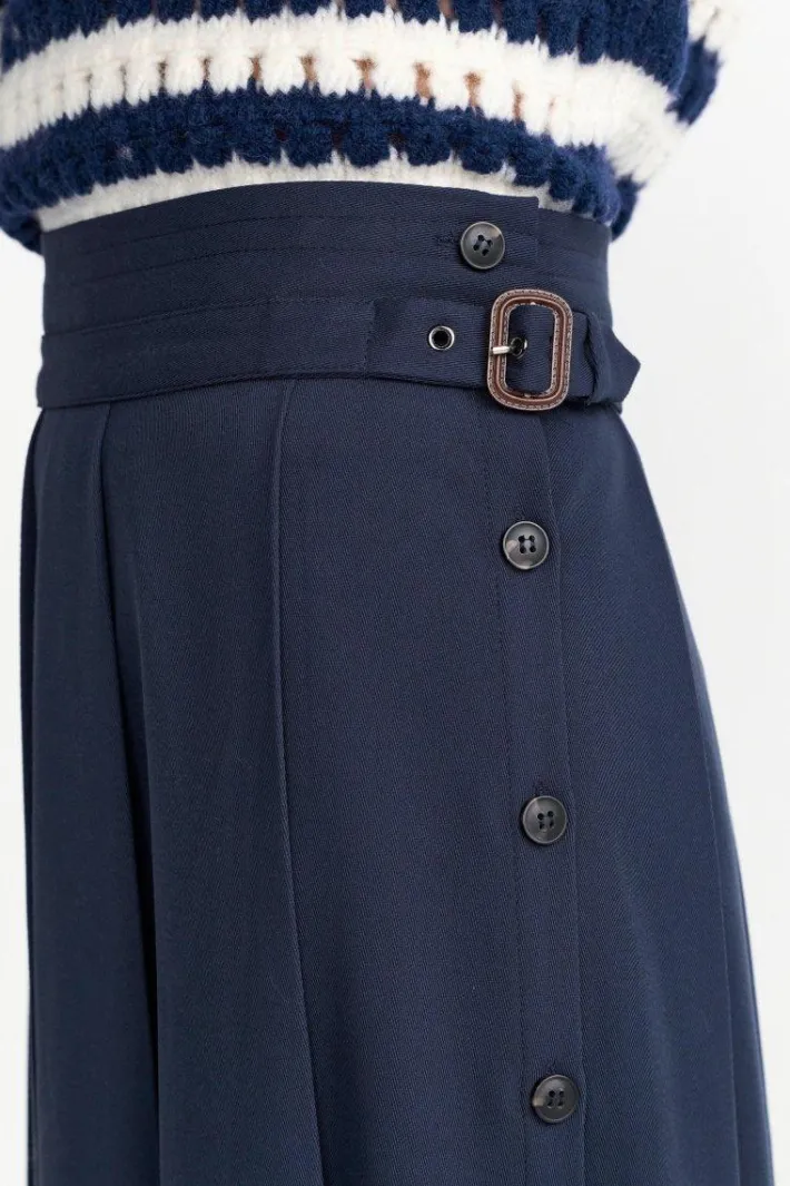 Rich & Royal Midiröcke<Midirock Mit Seitlicher Knopfleiste midnight blue