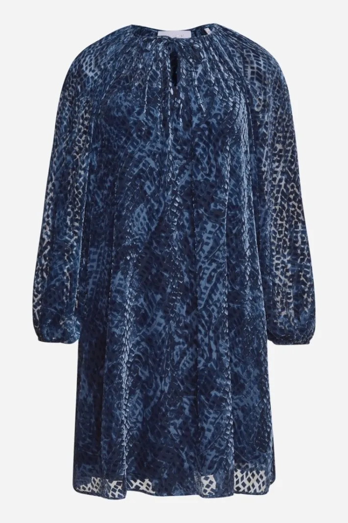 Rich & Royal Minikleider<Mini-Blusenkleid Aus Samt cruise blue