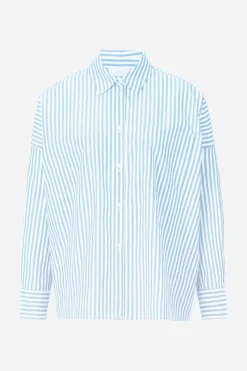 Rich & Royal Casual Blusen<Oversized Hemdbluse cotton blue