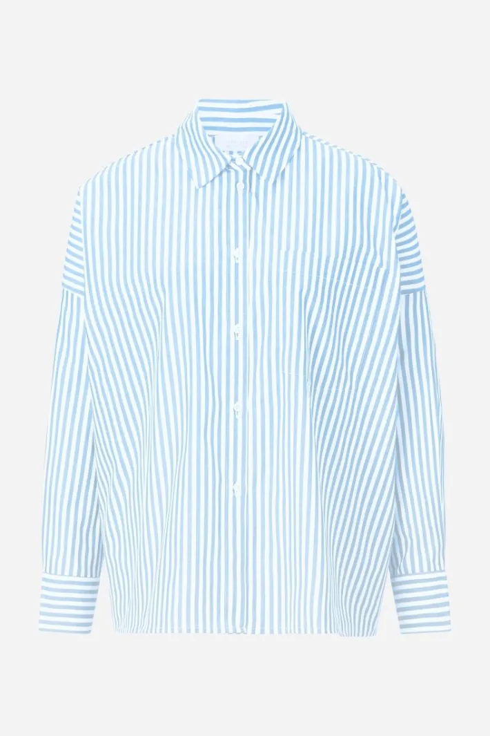 Rich & Royal Casual Blusen<Oversized Hemdbluse cotton blue