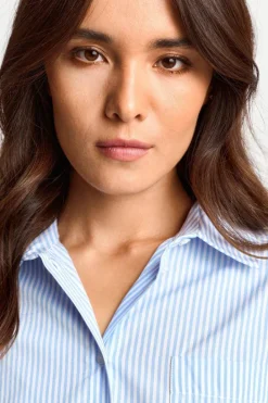 Rich & Royal Casual Blusen<Oversized Hemdbluse cotton blue