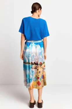 Rich & Royal Midiröcke|Plisseeröcke<Plisseerock cotton blue