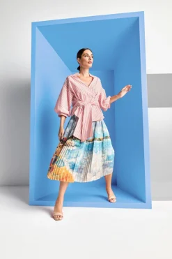 Rich & Royal Midiröcke|Plisseeröcke<Plisseerock cotton blue