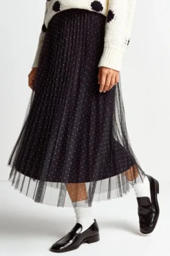 Rich & Royal Midiröcke|Plisseeröcke<Plisseerock Mit Pünktchenmuster midnight blue