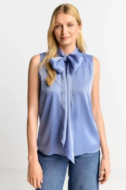 Rich & Royal Casual Blusen|Business Blusen<Ärmellose Schluppenbluse Mit Glanzeffekt