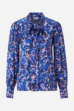 Rich & Royal Casual Blusen<Schluppenbluse Mit Leo-Print midnight blue