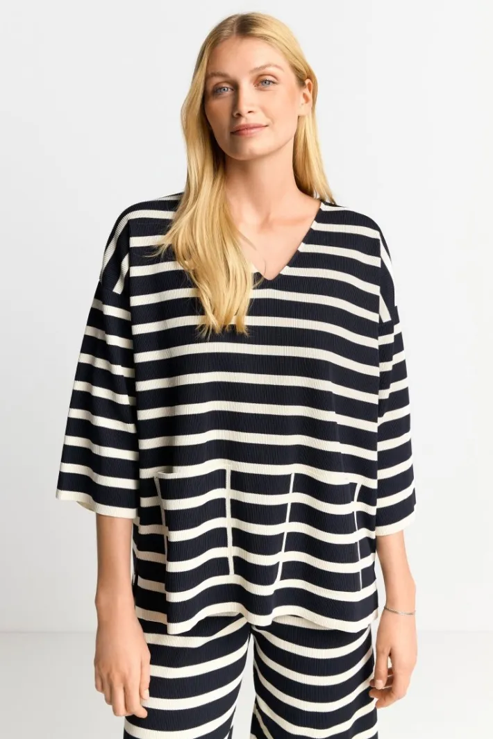 Rich & Royal Sweat<Sweatshirt Mit Tiefem V-Neck midnight blue