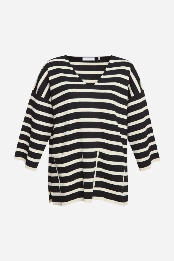 Rich & Royal Sweat<Sweatshirt Mit Tiefem V-Neck midnight blue