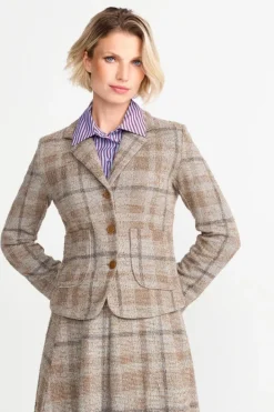 Rich & Royal Business Blazer|Casual Blazer<Taillierter Blazer Mit Karomuster caramel spice