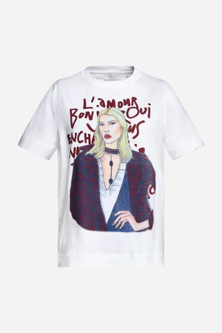 Rich & Royal T-Shirts<T-Shirt Mit Fashion-Illustration white