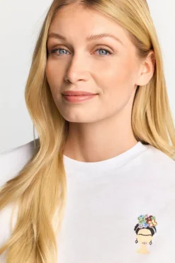 Rich & Royal T-Shirts<T-Shirt Mit Frida Kahlo-Applikation white