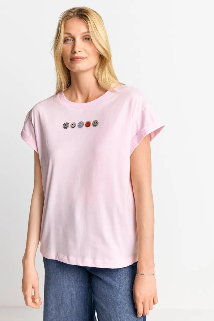 Rich & Royal T-Shirts<T-Shirt Mit Strass-Smileys
