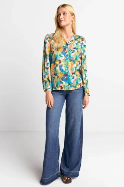 Rich & Royal Casual Blusen<V-Neck-Bluse Mit Knöpfen original