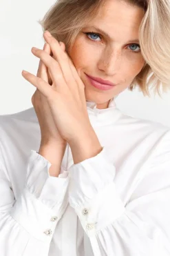 Rich & Royal Business Blusen|Casual Blusen<Weiße Bluse Mit Rüschenkragen white