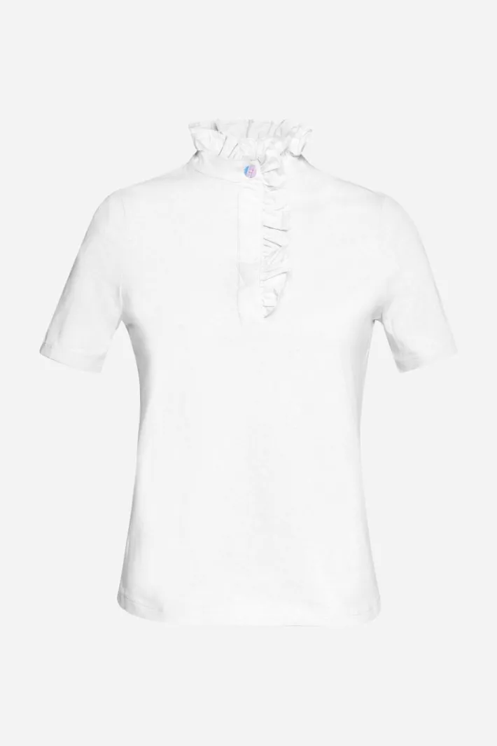 Rich & Royal T-Shirts<Weißes T-Shirt Mit Frill-Kragen white