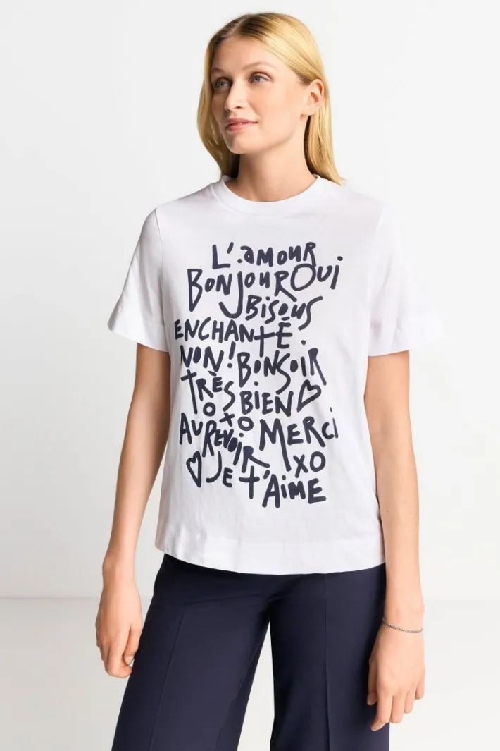Rich & Royal T-Shirts<Weißes T-Shirt Mit Statement-Print