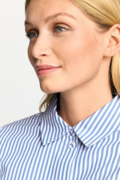 Rich & Royal Casual Blusen|Business Blusen<Weite Hemdbluse Mit Knopfleiste skyway blue