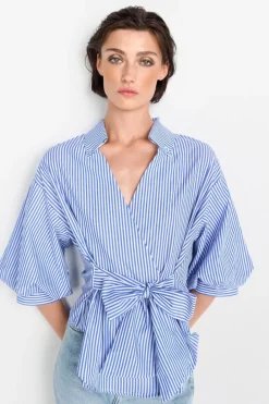 Rich & Royal Casual Blusen<Wickelbluse Mit V-Neck Und Streifen