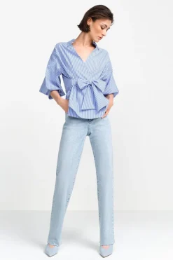 Rich & Royal Casual Blusen<Wickelbluse Mit V-Neck Und Streifen