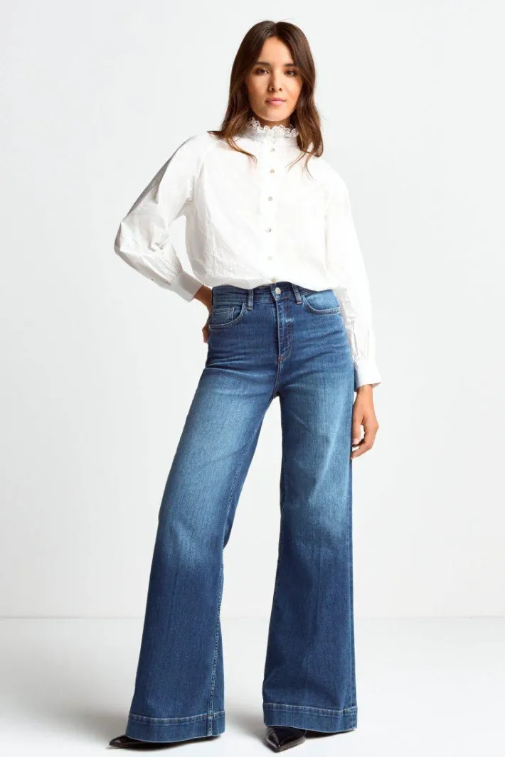 Rich & Royal Wide Leg<Wide Leg Denim Mit Hoher Taille denim blue